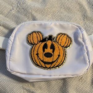 White Fanny Pack with Mickey Pumpkin Patch